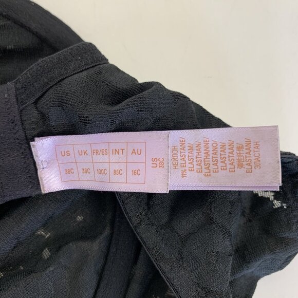 Savage 38C Black Lace Bra Sheer Lingerie Romantic Intimates - Picture 5 of 5